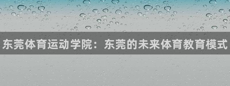 JJB竞技宝官方正版app开户:东莞体育运动学院:东莞的未来
